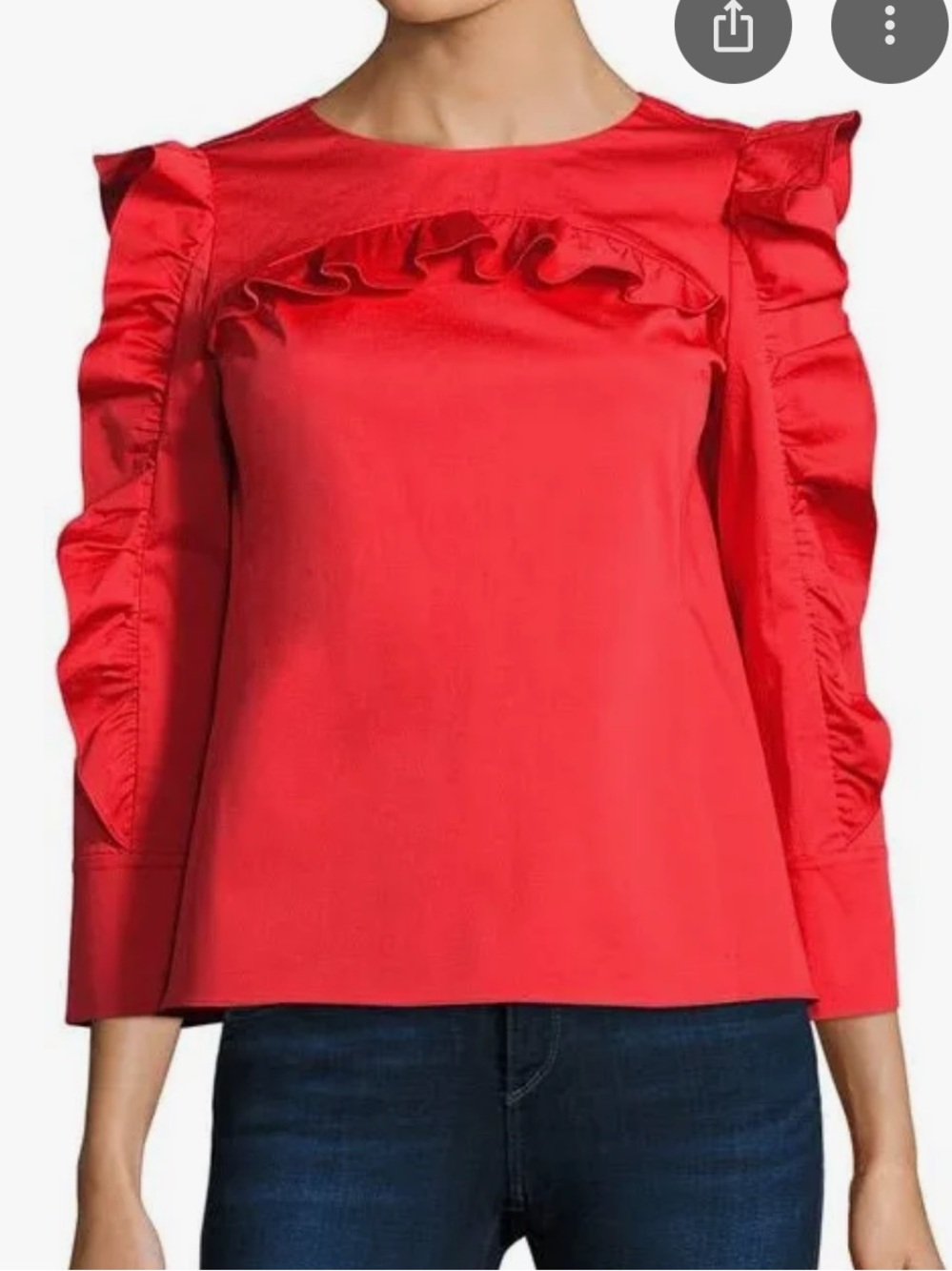 Rebecca Taylor Red Ruffle Sleeve Blouse size 4